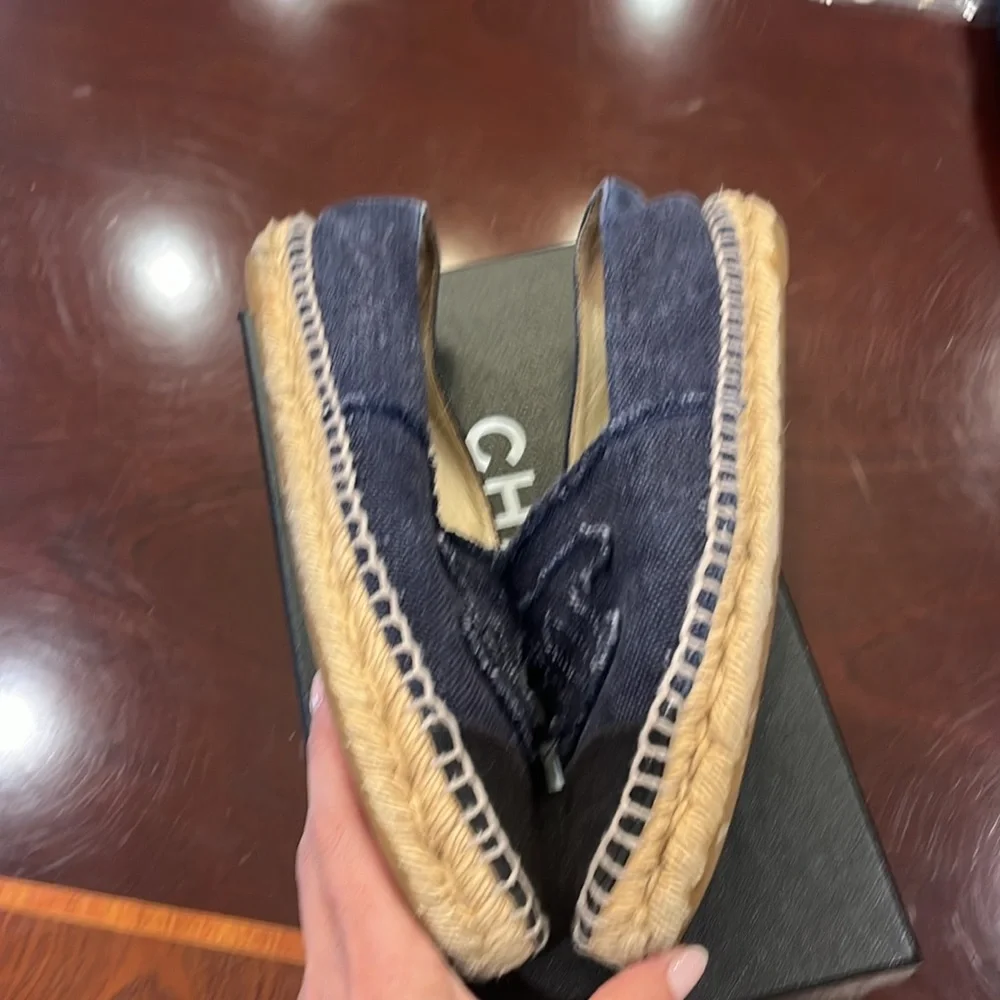 Chanel Navy Espadrilles